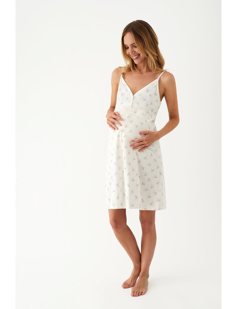 Camicia Da Notte Donna Nicole 42 - In Viscosa Ed Elastan, Morbida E Confortevole, Maniche 3/4, Design Elegante