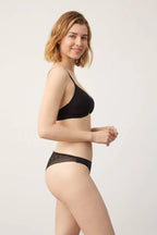 Slip Brasiliana Laser e Pizzo  19672 Nero PRONTA CONSEGNA