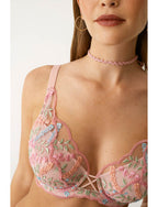 Reggiseno Rosa Ricamato Coppa Soft L6271 ULTIME TAGLIE PRONTA CONSEGNA