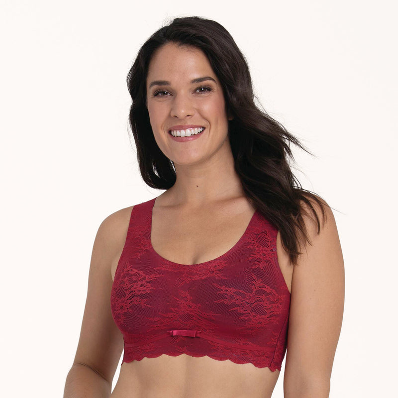 Essential Lace Bralette Con Coppe Estraibili Rossa