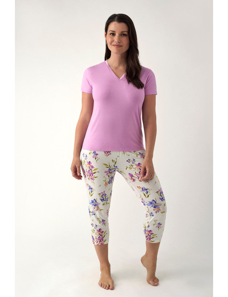 Pigiama Estivo T-Shirt e Pantaloni Capri N19192 ULTIME TAGLIE PRONTA CONSEGNA