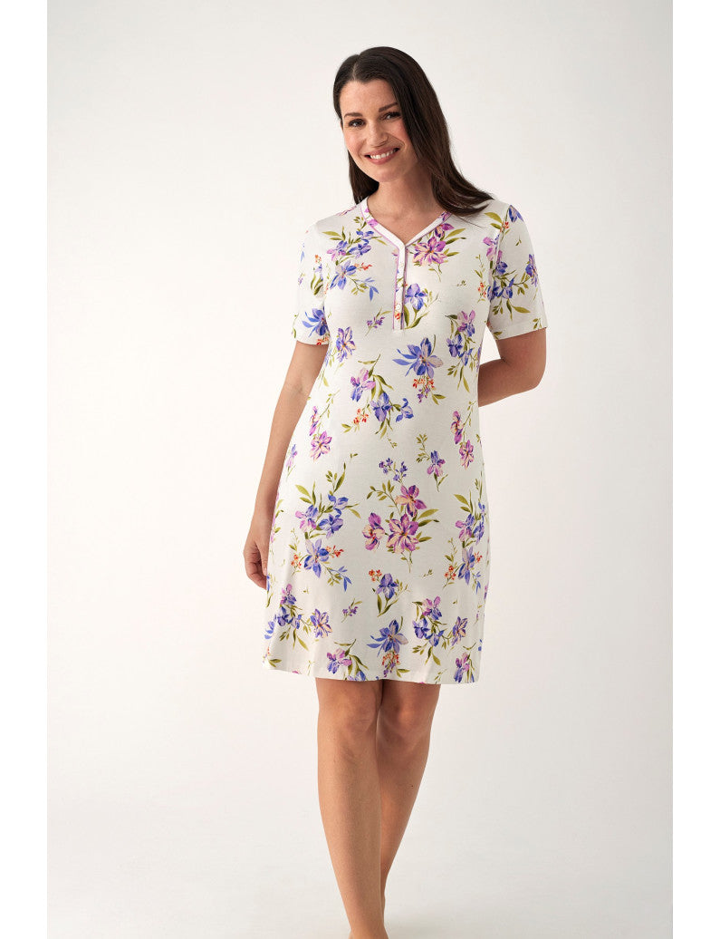 Camicia da notte mezza manica Viscosa N19181 ULTIME TAGLIE PRONTA CONSEGNA