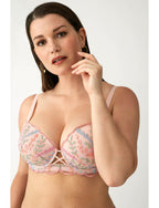 Reggiseno Preformato Effetto Push-Up Rosa Ricamato L6261 ULTIME TAGLIE PRONTA CONSEGNA