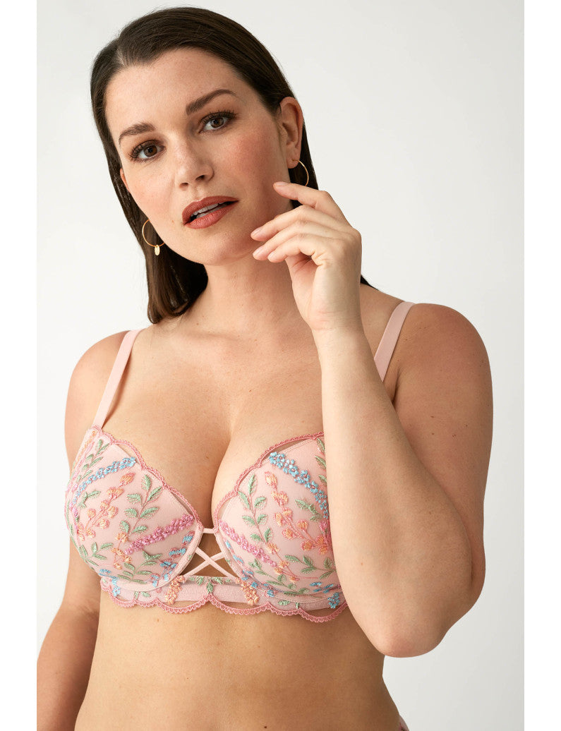 Reggiseno Preformato Effetto Push-Up Rosa Ricamato L6261 ULTIME TAGLIE PRONTA CONSEGNA