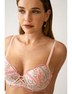 Reggiseno Preformato Effetto Push-Up Rosa Ricamato L6261 ULTIME TAGLIE PRONTA CONSEGNA