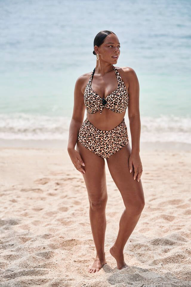 Style Loretta Double Face leopardato/ nero Bikini Top 8746-1 ULTIME TAGLIE PRONTA CONSEGNA