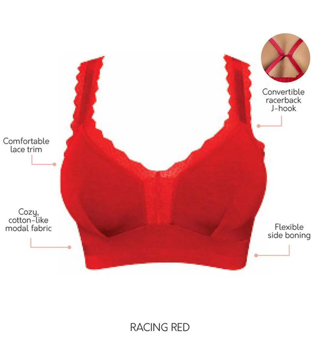Dalis Bralette senza ferretto in cotone Racing Red PRONTA CONSEGNA