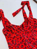 Costume intero leopardato rosso ULTIME TAGLIE PRONTA CONSEGNA