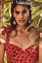 Costume intero leopardato rosso ULTIME TAGLIE PRONTA CONSEGNA