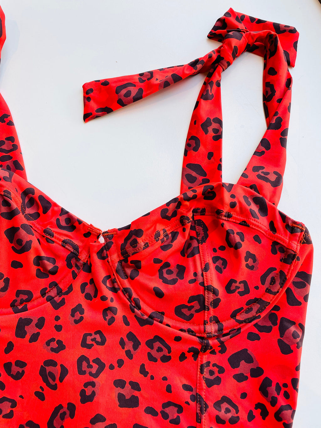 Costume intero leopardato rosso ULTIME TAGLIE PRONTA CONSEGNA