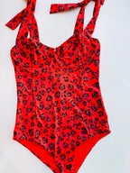 Costume intero leopardato rosso ULTIME TAGLIE PRONTA CONSEGNA