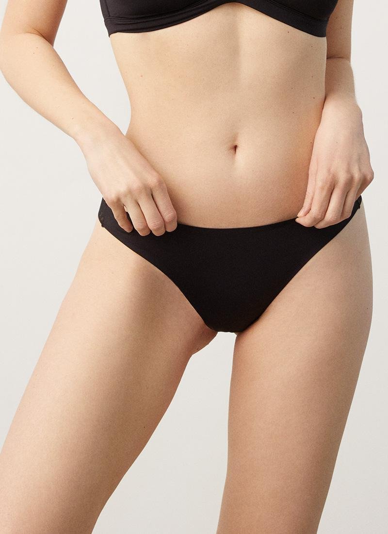 Slip Brasiliana Laser e Pizzo  19672 Nero PRONTA CONSEGNA