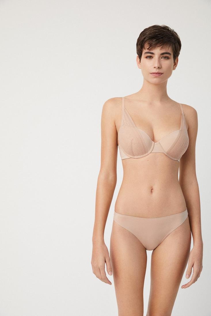 Slip Brasiliana 19672 Laser e Pizzo Nude PRONTA CONSEGNA