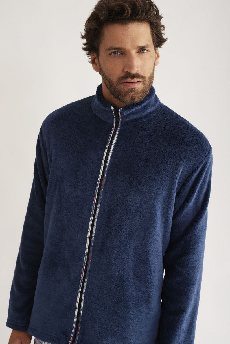 Pigiama 3 pezzi uomo : maglia- pantalone- vestaglia zip H33513 ULTIMI PEZZI PRONTA CONSEGNA