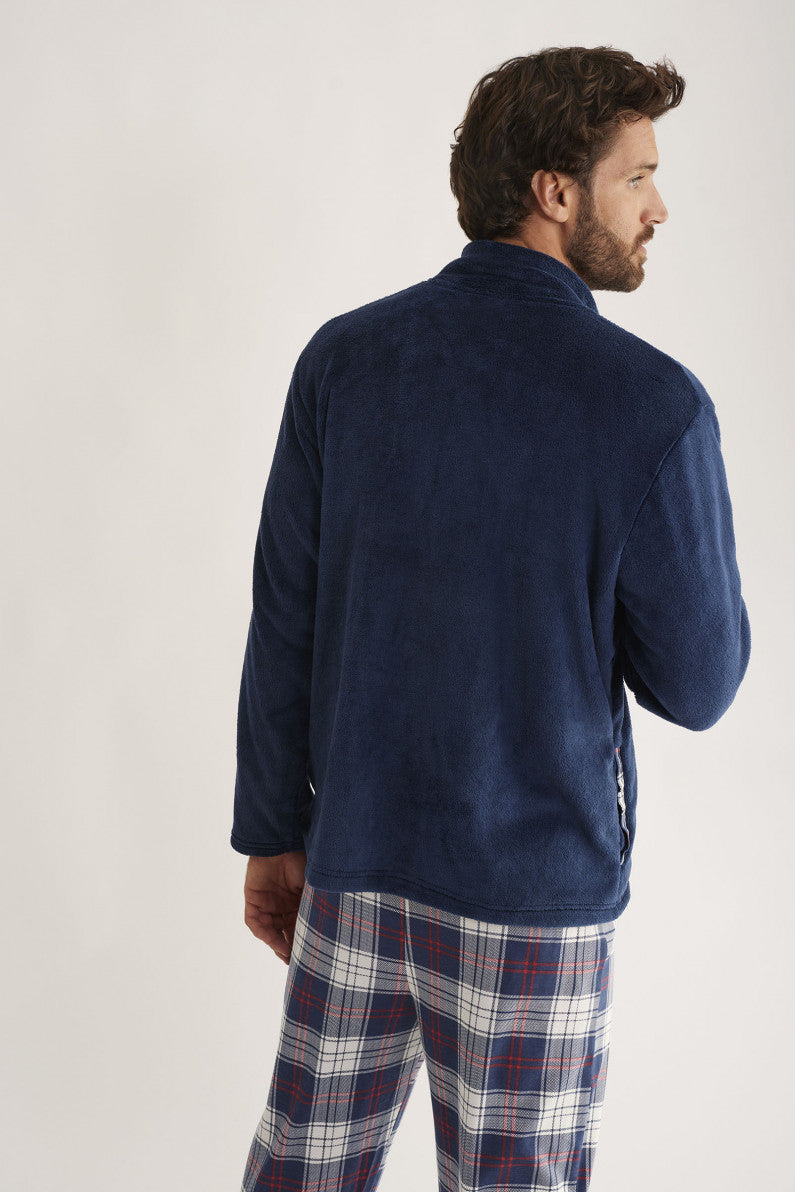Pigiama 3 pezzi uomo : maglia- pantalone- vestaglia zip H33513 ULTIMI PEZZI PRONTA CONSEGNA