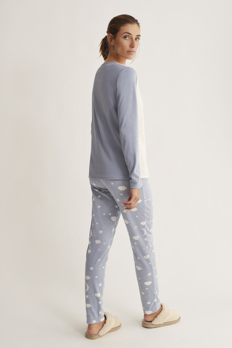 Pigiama 3 pezzi caldo cotone: maglia- pantalone- vestaglia pile N17083 ULTIMI PEZZI PRONTA CONSEGNA